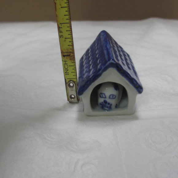 Dog House Miniature Animals Delft Blue Ceramic - Picture 6 of 11